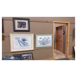 SIGNED FRAMED PHOTO CAT PRINT, BOTANICAL PRINT AND