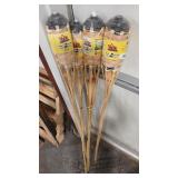 4 WIDE MOUTH BAMBOO TIKI TORCHES