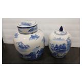 2 ASIAN THEMED VASES