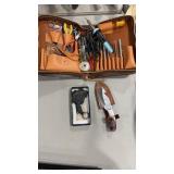 2 KNIVES W/ SHEATH & LEATHER KIT