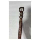 STERLING SILVER BUCKLE W/ CROCODILE BELT