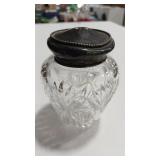 STERLING CUT GLASS  VANITY JAR