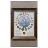 US 20TH CENTURY COINS FRAMED INCL 90% SILVER