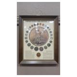US 20TH CENTURY COINS FRAMED INCL 90% SILVER