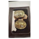 FT ASSINIBOINE & BUTTE RODEO BUCKLE & LEATHER