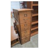 YAWMAN & ERBE CO 4 DRAWER OAK ANTQ FILE CABINET