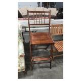 WOOD FOLDING DIRECTORS & UPHOLSTERED WING BACK