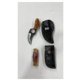 2 DAMASCUS STYLE KNIVES W/ SHEATHS