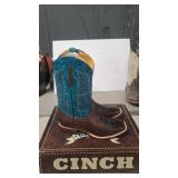 CINCH SMOOTH OSTRICH COWBOY BOOTS SZ 13D