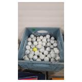 MILK CRATE FULL OF GOLF BALLS