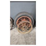 2 MODEL T TIRES WITH WHEEL