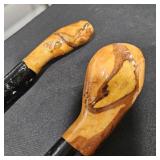 2 CUSTOM CANES & 2 CUSTOM WALKING STICKS