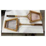 2 ANTIQUE BADMINTON RACKETS