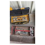 2 TOOLBOXES ON MISC SOCKETS AND WRENCHES