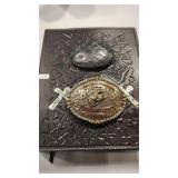 FT BENTON & LEATHER BUCKLE & LEATHER BIBLE COVER
