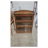 OAK LEBUS BOOKCASE W/ 3 GLASS FRONT DOORS