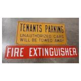 FIRE EXTINGUISHER & TENANTS PARKING -METAL SIGNS