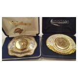 2 - BRONZE MT BI CENTENNIAL L & C  BUCKLES