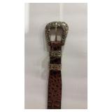 STERLING SILVER BUCKLE W/ GENUINE CROCODILE BELT