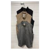 3 CINCH POLYESTER VESTS SZ XL