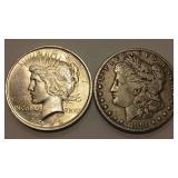 1901 O MORGAN & 1922 PEACE DOLLARS