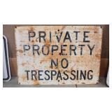PRIVATE PROPERTY NO TRESSPASSING - METAL SIGN