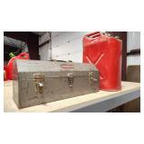 KENNEDY & CRAFTSMAN METAL TOOL BOX W/ JERRY CAN