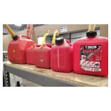 5 PLASTIC GAS CANS