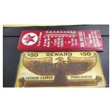 TEXACO PARCEL & HARMON ADVERTISING THERMOMETER &