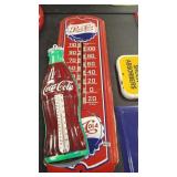 PEPSI & COCA COLA ADVERTISING METAL THERMOMETER