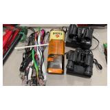 2 PAIRS OF BINOCULARS, GUN CLEANING KIT &