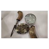 CROW AGENCY RODEO BUCKLE & HORN  DESK ASSORTMENT