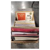 CRATE OF ALBUMS AND GREAT COMPOSER CHARCOAL