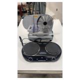 TABLE TOP MEAT SLICER & 2 BURNER CONVECTION COOK