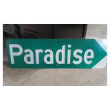 PARADISE - METAL SIGN