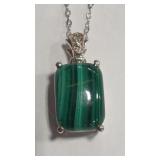 STERLING & MALACHITE PENDANT