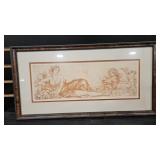 CERES , GODDESS OF PLENTY VTG FRAMED ART