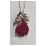 925  RUBY COLOR NECKLACE