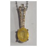 925 YELLOW SAPPHIRE COLOR NECKLACE