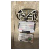 ASSORTED FISHING TACKLE WITH BAG AND 2 BOXES