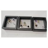 3 CONTAINERS OF SEMI PRECIOUS GEMSTONES