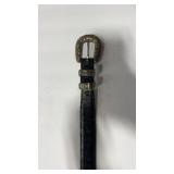 STERLING SILVER BUCKLE W/ GENUINE OSTRICH BELT