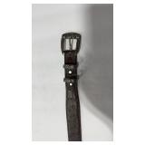 STERLING SILVER BUCKLEW/ GENUINE OSTRICH BELT