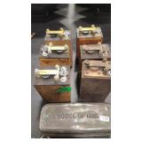6 - MODEL T FORD BATTERIES & METAL CASE