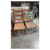 4 - RUSH & RAWHIDE SEAT CHAIRS