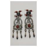 VINTAGE CARNELIAN CHANDELIER EARRINGS