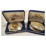 2 - MT CENTENNIAL BRONZE TOKEN & NFL BUCKLES