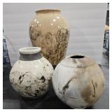 3 DAVIS ART POTTERY VASES