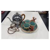 VINTAGE MANING BOWEN PERCOLATOR & MOOSE MUGS