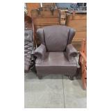 FAUX CROCODILE NAIL HEAD ACCENT WING BACK CHAIR